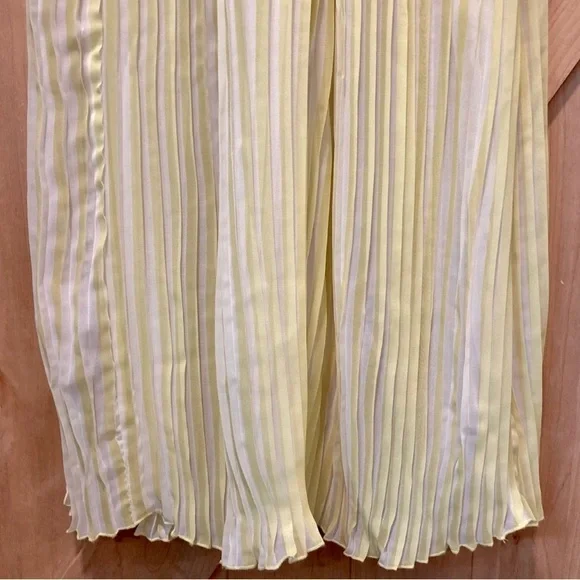 Thalia Sodi San Juan Lemon Yellow Pleated Maxi Dress Small NWT Lined - Picture 8 of 16